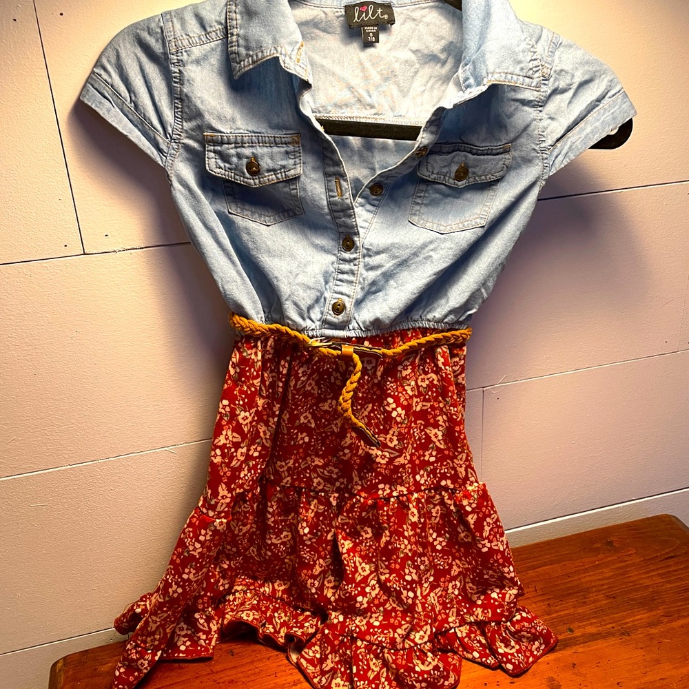 Casual Denim and Floral Dress
